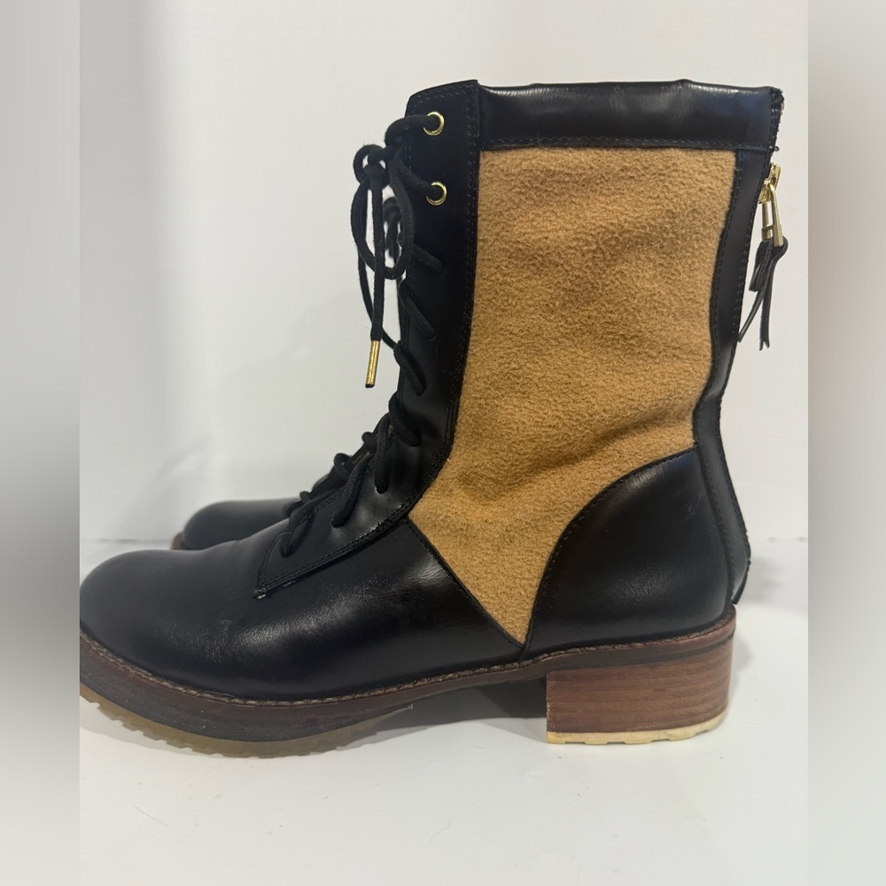 Anthropologie Matt Bernson flannel leather boot
